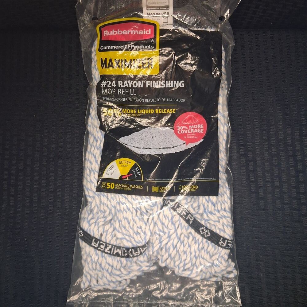 Rubbermaid Maximizer #24 Rayon Finishing Mop Head Refill Commercial product